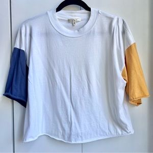 UO White Color Block Tee size Small